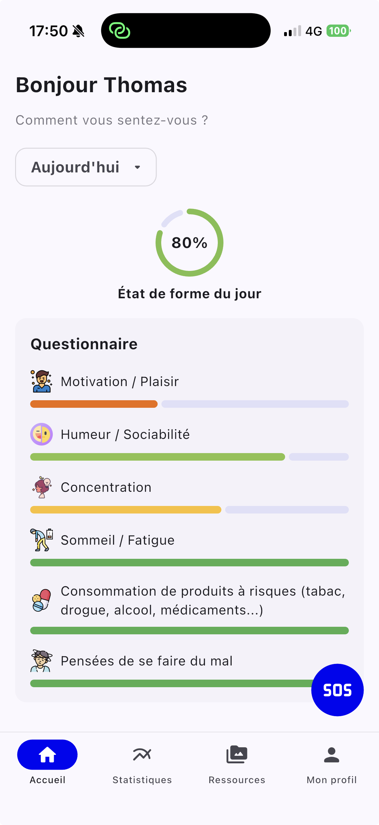 Capture écran HeadGame Application